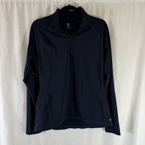 Gap Fit 1/4 Zip Sweatshirt Women's XL NAvy Blue Long Sleeve Pocket Fleece